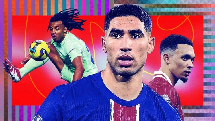 ESPN年度10大邊后衛(wèi)：阿什拉夫當(dāng)選最佳，阿諾德第2，迪馬爾科第7