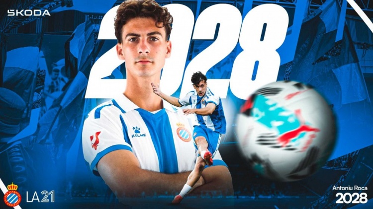 官方：西班牙人與22歲邊鋒安東尼烏-羅卡續(xù)約至2028年