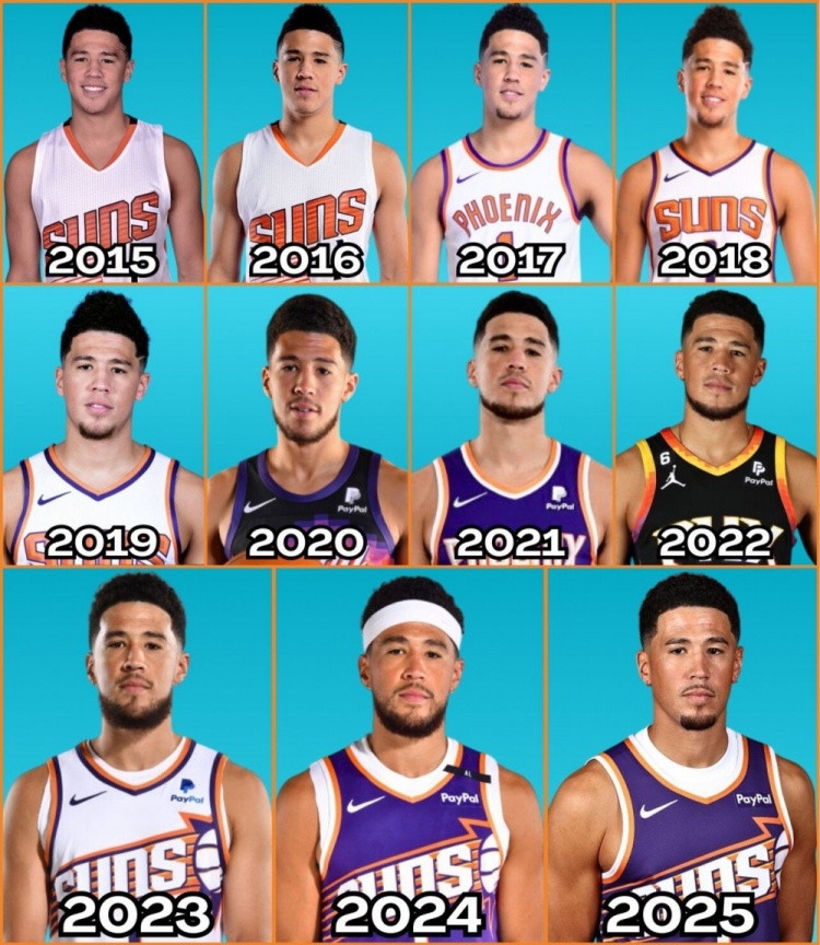2015-2025歷年媒體日照片！布克眼中的光芒在逐漸褪去