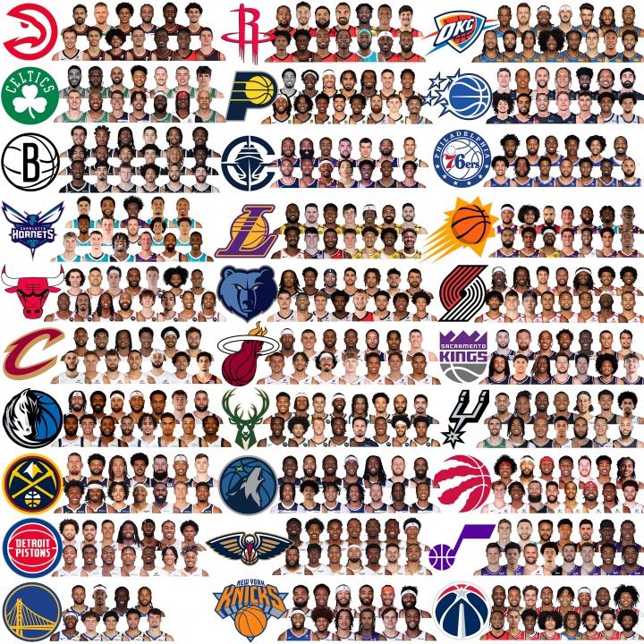 勇士亮了！NBA30隊(duì)最新完整陣容大圖來了！看看你的主隊(duì)！